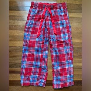 So, red and blue plaid pajama pants